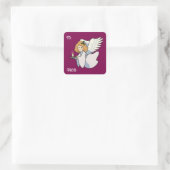 Engel Met Kaars Cadeausticker Vierkante Sticker (Tas)