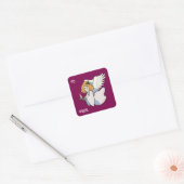 Engel Met Kaars Cadeausticker Vierkante Sticker (Envelop)