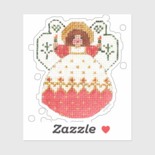 Engel met kaarsen sticker
