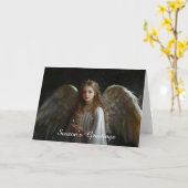 Engel met kerstkaars kaart (Gele Bloem)