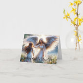 Engel met kind Wenskaart Kaart (Gele Bloem)