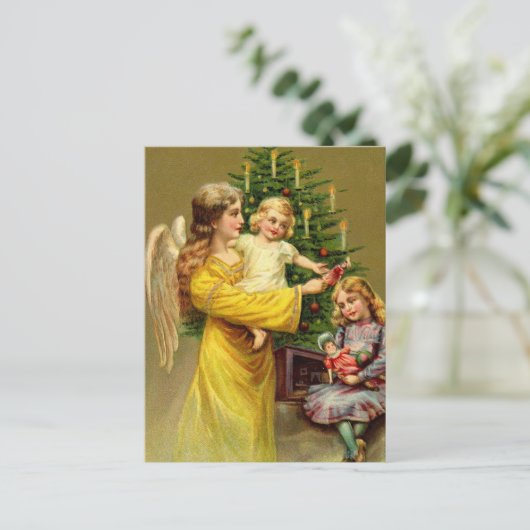 Engel met kinderen en bomen briefkaart (Staand voorkant)