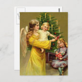 Engel met kinderen en bomen briefkaart (Voorkant / Achterkant)
