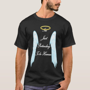 engel met koele vleugels en halo t-shirt