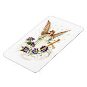 Engel met kruis en clematisbloemen magneet (Linkerzijde)