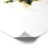 Engel met kruis en clematisbloemen poster (Hoek)