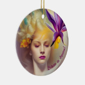 Engel met orchidee    keramisch ornament (Rechts)