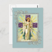  Engel met Paars kruis Briefkaart (Voorkant / Achterkant)