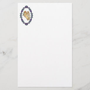 Engel met Paarse versieringen Briefpapier
