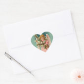 Engel met  roze jurk hart sticker (Envelop)