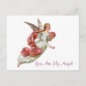  engel met roze lint briefkaart (Voorkant)