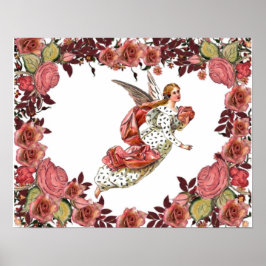  engel met roze lint poster