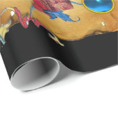 ENGEL MET ROZEN BLAUW BLOEMPERKAMENT EN PARELTJES CADEAUPAPIER (Rol Hoek)