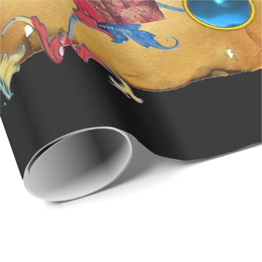 ENGEL MET ROZEN BLAUW BLOEMPERKAMENT EN PARELTJES CADEAUPAPIER (Rol Hoek)