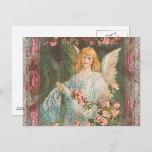 Engel met Rozen Briefkaart (Voorkant / Achterkant)