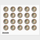 Engel met Rozen Ronde Sticker (Vel)