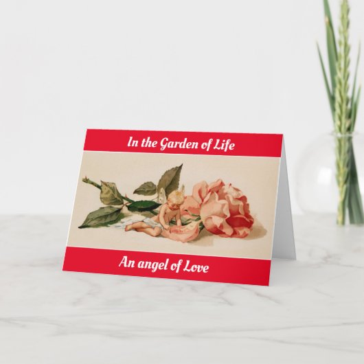 Engel met Rozen Valentijn voor een vrouw Feestdagen Kaart (Voorkant)