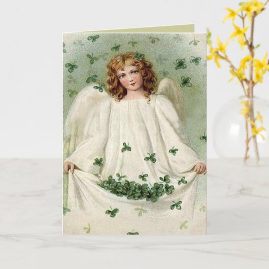 Engel met St. Patrick van de Klaver de Kaart van (Gele Bloem)