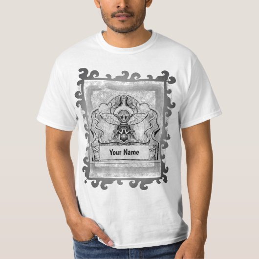 Engel met stenen hoofd t-shirt (Voorkant)