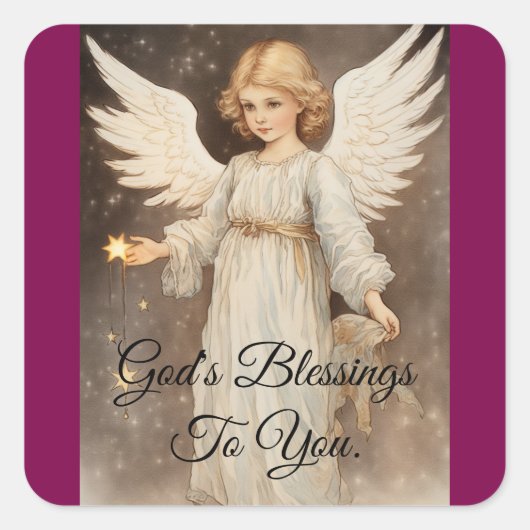 Engel met ster Sticker (Voorkant)