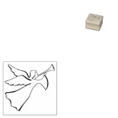 Engel met trompetstempel rubberstempel (Gestempeld)