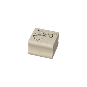Engel met trompetstempel rubberstempel