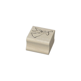 Engel met trompetstempel rubberstempel