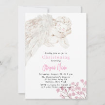 Engel met Vleugels Roze Bloemen Doop