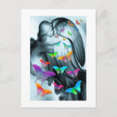 Engel met vlinders briefkaart (Voorkant)