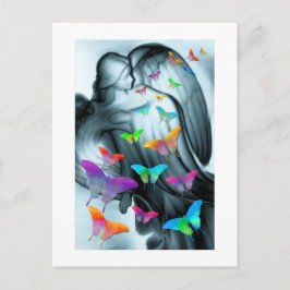 Engel met vlinders briefkaart