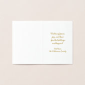 Engel met Vrede Teken Eenvoudige Moderne Vakantie Folie Kaarten (Binnen)