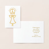 Engel met Vrede Teken Eenvoudige Moderne Vakantie Folie Kaarten (Display)