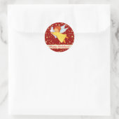 Engel met vredesduif ronde sticker (Tas)