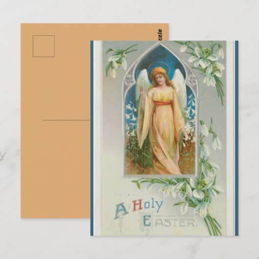  engel met witte bloemen briefkaart (Voorkant / Achterkant)