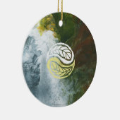 Engel met Yin Yang Feathers Keramisch Ornament (Rechts)