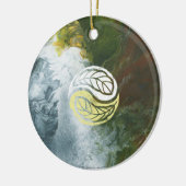 Engel met Yin Yang Feathers Keramisch Ornament (Links)
