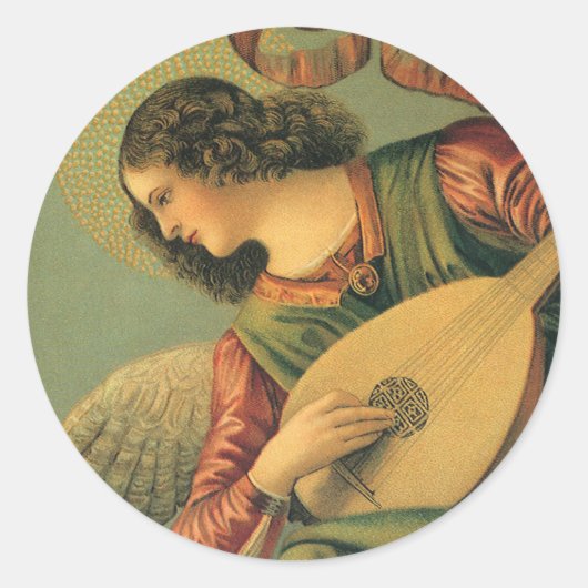 Engel Musicus, Melozzo da Forli, Renaissancekunst Ronde Sticker (Voorkant)