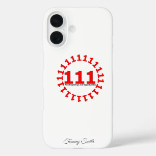 Engel nummer 111 Rood ontwerp – Manifestatie iPhone 16 Hoesje