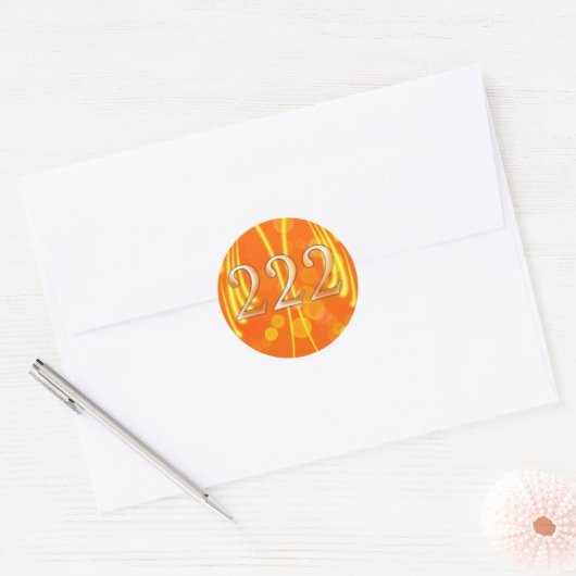 Engel nummer 222 ronde sticker (Envelop)