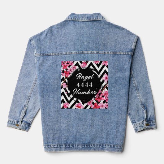Engel nummer "4444" denim jacket (Achterkant)