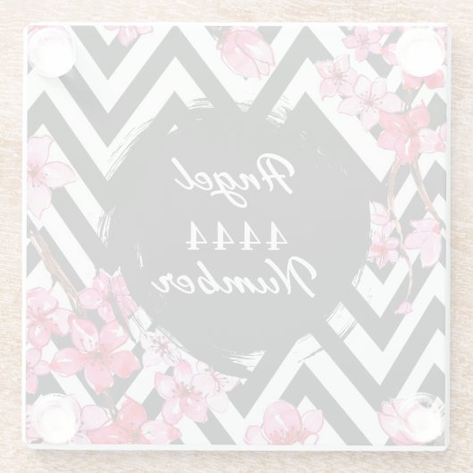 Engel nummer "4444" glazen onderzetter (Achterkant)