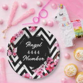 Engel nummer "4444" papieren bordje (Feest)