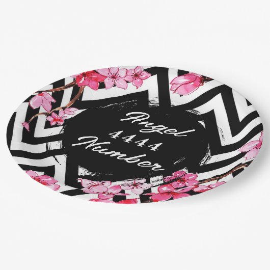 Engel nummer "4444" papieren bordje (Gekanteld)