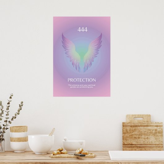 Engel nummer 444 Aura Poster (Keuken)