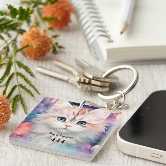 Engel nummer 444 kat sleutelhanger (Voorkant Rechts)