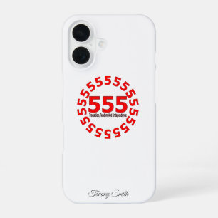 Engel nummer 555 - Vrijheid en verandering estheti iPhone 16 Hoesje