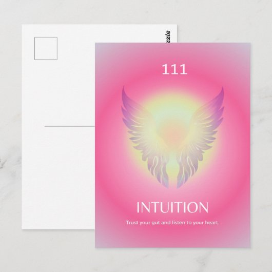 Engel nummer AURA 111 Intuïtie Briefkaart (Voorkant / Achterkant)