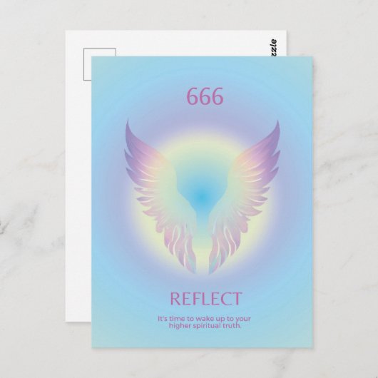 Engel nummer Aura 666 Reflect Briefkaart (Voorkant / Achterkant)