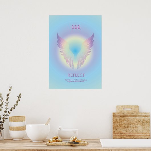 Engel nummer Aura 666 Reflect Poster (Keuken)