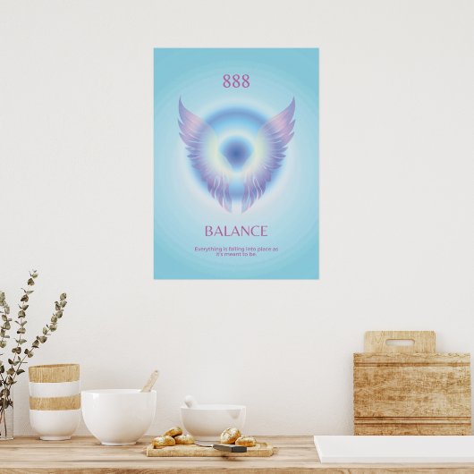 Engel nummer Aura 888 Intuïtie Poster (Keuken)